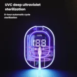 CKPA Rechargeable UV Toothbrush Sterilizer and Holder with Smart Display, No-Drill Adhesive Mount for Electric Toothbrushes - Image 5