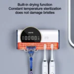 HUIYE UV Toothbrush And Razor Sanitizer Drying Box With LCD Display Wall-Mounted No-Drill Electric Toothbrush Sterilizer - Image 2