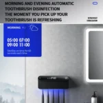 Smart UV Toothbrush Sterilizer and Dryer with Human Sensor, Time Display, USB-C Fast Charging, No-Drill Wall-Mounted Holder - Image 4