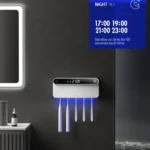 Smart UV Toothbrush Sterilizer and Dryer with Human Sensor, Time Display, USB-C Fast Charging, No-Drill Wall-Mounted Holder - Image 5