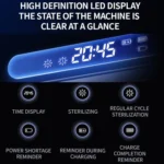 Smart UV Toothbrush Sterilizer and Dryer with Human Sensor, Time Display, USB-C Fast Charging, No-Drill Wall-Mounted Holder - Image 8