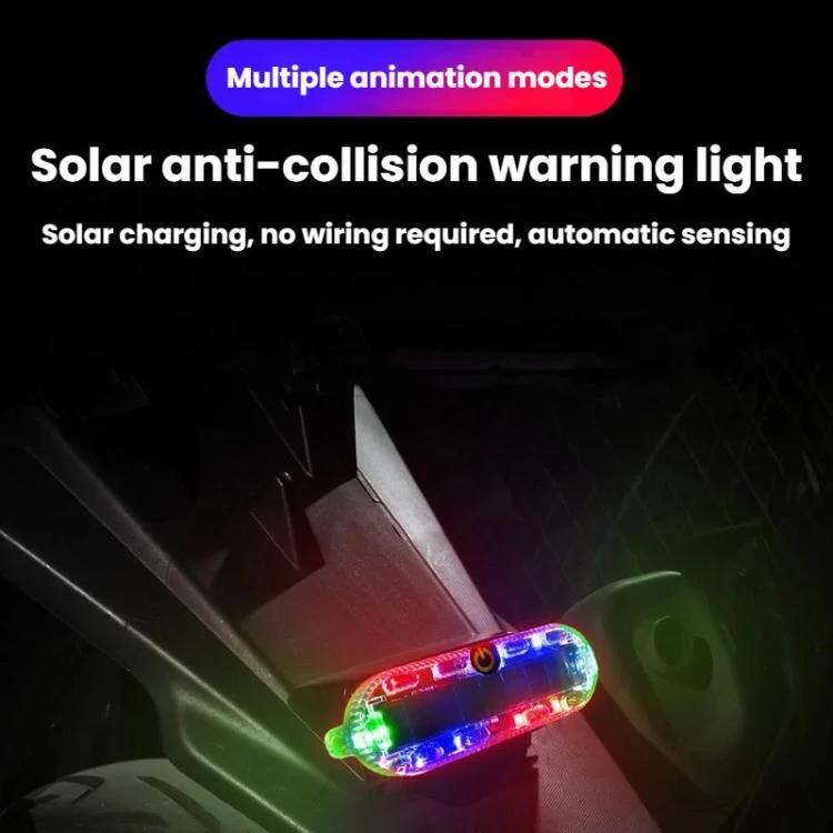 TBD06063176_B1.webp Car Solar-Powered Anti-Collision Warning Light Motorcycle Wireless LED Rear Tail Light - Image 2
