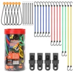 30pcs High-Elastic Rubber Elastic Cord Set Motorcycle Bicycle Tie-Down Straps Tent Elastic Cords