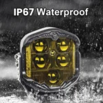 OL-21W03Y 7 Inch 3-Sided Illumination High / Low Beam Car Modified Work Light Roof Light  A-Pillar Spotlights - Image 3