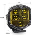 OL-21W03Y 7 Inch 3-Sided Illumination High / Low Beam Car Modified Work Light Roof Light  A-Pillar Spotlights - Image 5