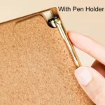 Eco-Friendly Soft Pine Wood Notebook with Pen Holder Tri-Fold A5 Journal with Magnetic Closure - Image 5