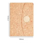Eco-Friendly Soft Pine Wood Notebook with Pen Holder Tri-Fold A5 Journal with Magnetic Closure - Image 7