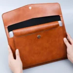 A4 Double Layer PU Document Bag 14 Inch Laptop Briefcase File Organizer Holder For Office School Supplies - Image 3