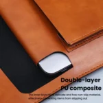 A4 Double Layer PU Document Bag 14 Inch Laptop Briefcase File Organizer Holder For Office School Supplies - Image 4