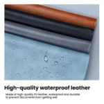 A4 Double Layer PU Document Bag 14 Inch Laptop Briefcase File Organizer Holder For Office School Supplies - Image 5