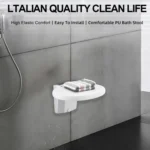 Folding Bathroom Shower Stool With Non-Slip Aluminum Base - Image 5