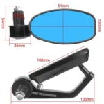 22mm Diameter All-aluminum Reflective Motorcycle Rearview Mirror - Image 4