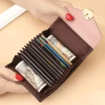 Stone Pattern Accordion Card Holder Women Multi-Card Slot ID Card Clip - Image 4