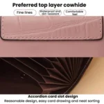 Stone Pattern Accordion Card Holder Women Multi-Card Slot ID Card Clip - Image 5