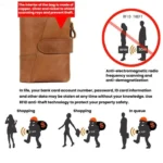 GL-26 RFID Men Foldable Leather Wallet Short-Style Multi-Functional Multi-Card Slot Wallet - Image 3