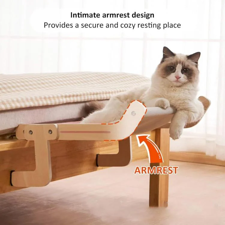 TBD06063462_B1.webp Balcony Wooden Cat Hammock Window Wall Mounted Cat Hutch Hanging Bedside Pet Kennel - Image 2