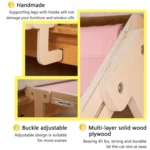 Balcony Wooden Cat Hammock Window Wall Mounted Cat Hutch Hanging Bedside Pet Kennel - Image 3