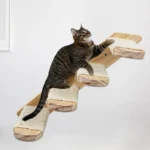 Wall Mounted Cat Climbing Frame Wooden Sisal Cat Jumping Platform Multi-Level Climbing Stairs - Image 8
