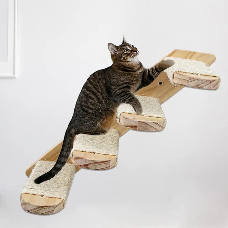 TBD06063466_B7.webp Wall Mounted Cat Climbing Frame Wooden Sisal Cat Jumping Platform Multi-Level Climbing Stairs - Image 8