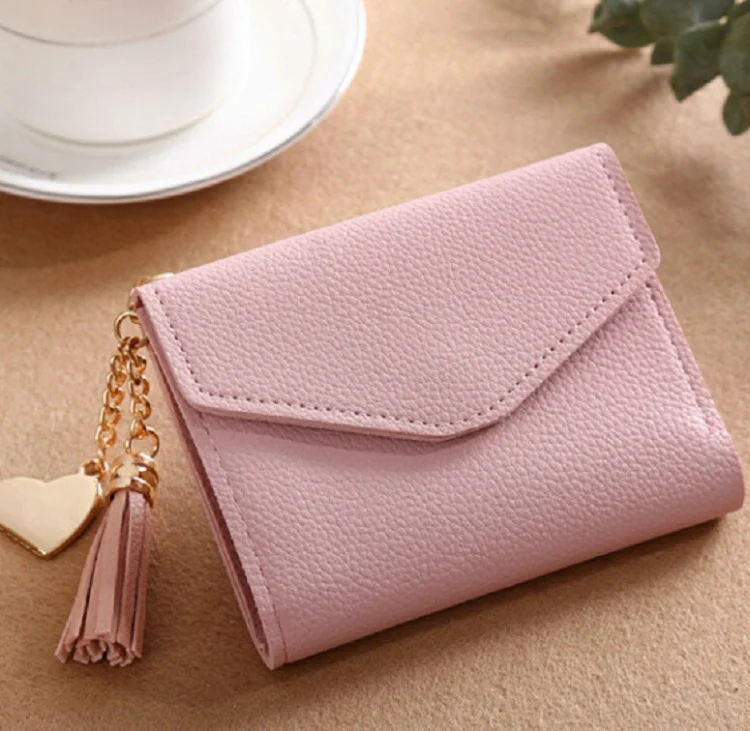 TBD060840801F_1.webp Women Wallet Fringed Pendant Litchi Texture Wallet Card Pack Coin Purse - Image 2