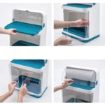 Tableware Storage Box Drain Rack Plastic Cupboard With Lid - Image 8