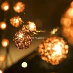 20 LEDs Rattan Balls Lights Fairy Holiday Christmas Outdoor LED Decorative Lamp - Image 8