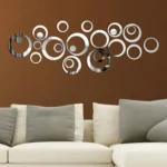 24 PCS 3D DIY Circles Decoration Mirror Wall Stickers for TV Background Home Decor Acrylic Decor Wall Art