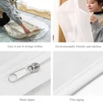 2 PCS Transparent Wardrobe Storage Bags Cloth Hanging Garment Suit Coat Dust Cover with Zipper - Image 4