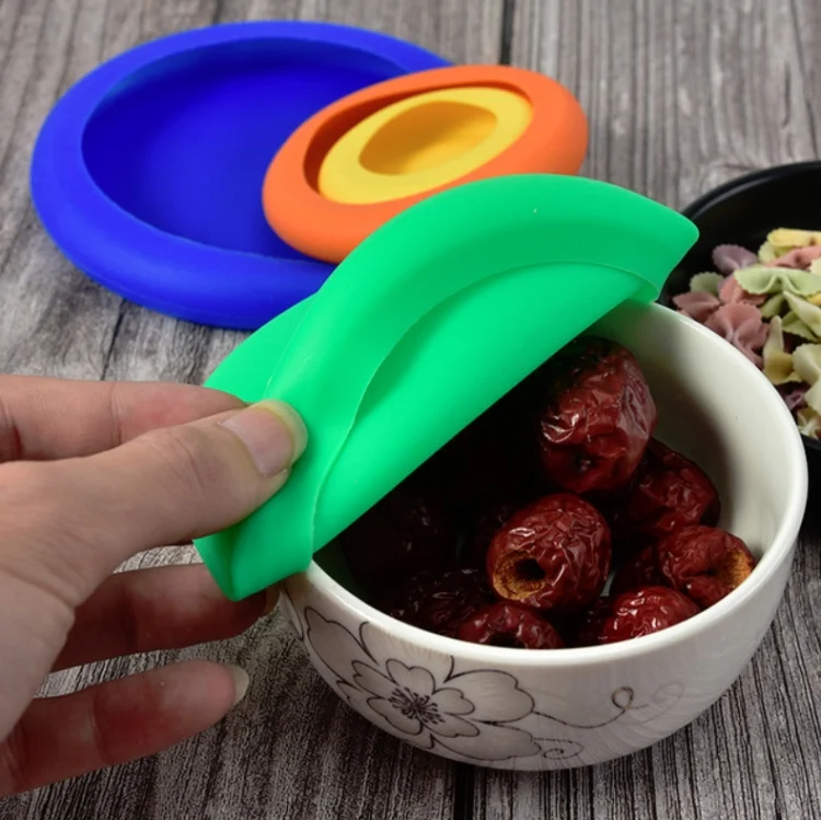 TBD0621487_2.webp 3 Sets 4 in 1 Silicone Fresh-Keeping Cover Set Multifunctional Fruit And Vegetable Sealable Stretchable Silicone Bowl Cover Random Color Delivery - Image 3