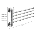 Stainless Steel Towel Bar Rotating Towel Rack Bathroom Kitchen Wall-mounted Towel Polished Rack Holder - Image 2