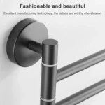 Stainless Steel Towel Bar Rotating Towel Rack Bathroom Kitchen Wall-mounted Towel Polished Rack Holder - Image 4