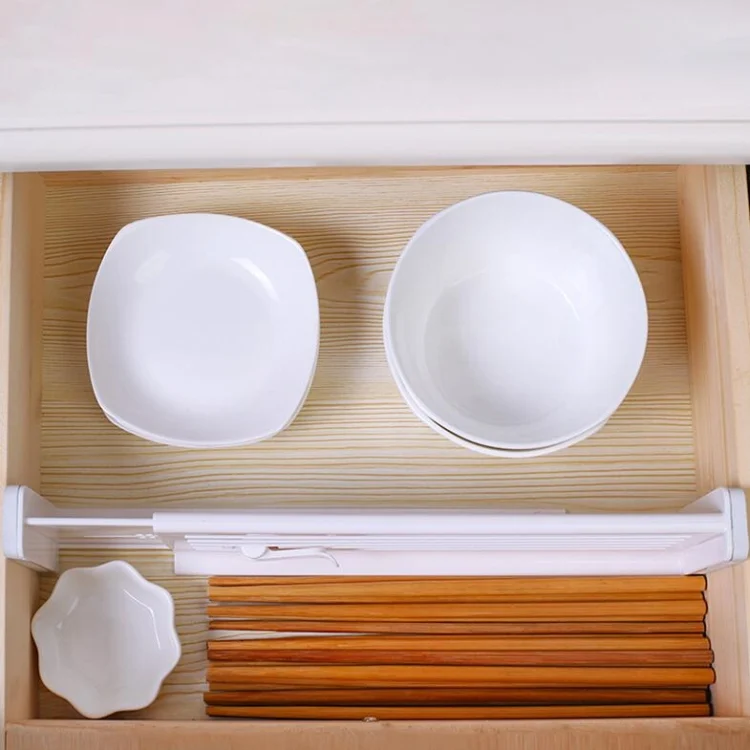 TBD062413401A_7.webp Retractable Drawer Storage Partition Board Home Wardrobe Plastic Partition Plate - Image 8