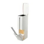 Bathroom Toilet Toilet Brush Integrated Pressing Open Lid Square Trash Can Set with Brush - Image 2