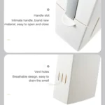 Bathroom Toilet Toilet Brush Integrated Pressing Open Lid Square Trash Can Set with Brush - Image 5