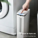 Bathroom Toilet Toilet Brush Integrated Pressing Open Lid Square Trash Can Set with Brush - Image 9