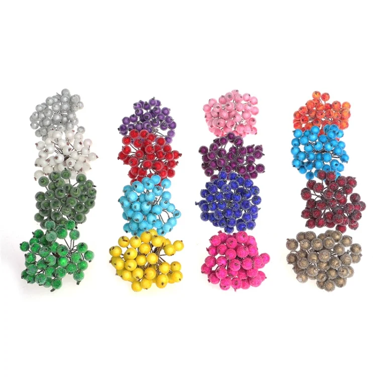 TBD062462101C_2.webp 80PCS 12mm Simulation Berry Frost Red Small Fruit Foam Berry DIY Accessories Flower Arrangement Material - Image 3