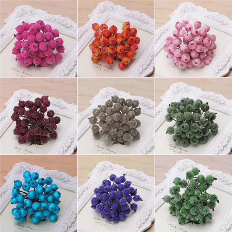 TBD062462101C_3.webp 80PCS 12mm Simulation Berry Frost Red Small Fruit Foam Berry DIY Accessories Flower Arrangement Material - Image 4