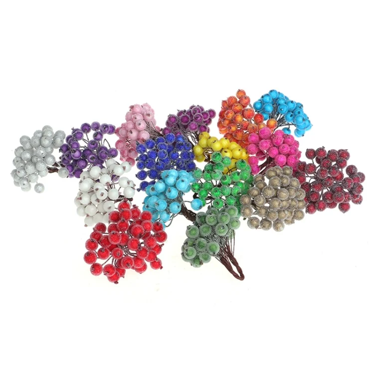 TBD062462101C_4.webp 80PCS 12mm Simulation Berry Frost Red Small Fruit Foam Berry DIY Accessories Flower Arrangement Material - Image 5
