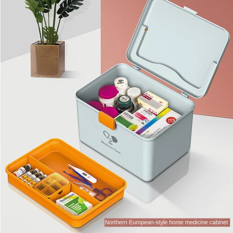 TBD062473201A_10.webp Jinlongxing 9659 Mini Household Plastic Portable Medicine Storage Box - Image 11