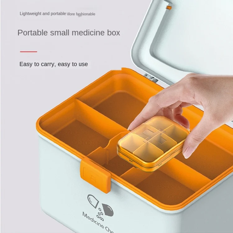 TBD062473201A_11.webp Jinlongxing 9659 Mini Household Plastic Portable Medicine Storage Box - Image 12