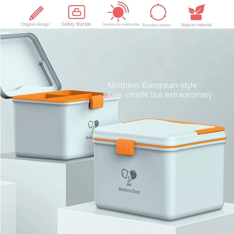 TBD062473201A_5.webp Jinlongxing 9659 Mini Household Plastic Portable Medicine Storage Box - Image 6