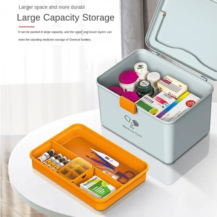TBD062473201A_7.webp Jinlongxing 9659 Mini Household Plastic Portable Medicine Storage Box - Image 8