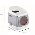 Plastic Flip Cover Fully Enclosed Deodorant Litter Box Pet Potty - Image 3