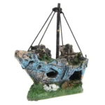 Pirate Ship Rotten Boat Small Net Boat Aquarium Landscaping Fish Tank Glass Cylinder Scene - Image 2