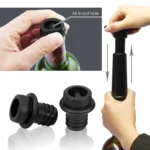 Red Wine Vacuum Pump Freshener Silicone Wine Stopper Set - Image 6