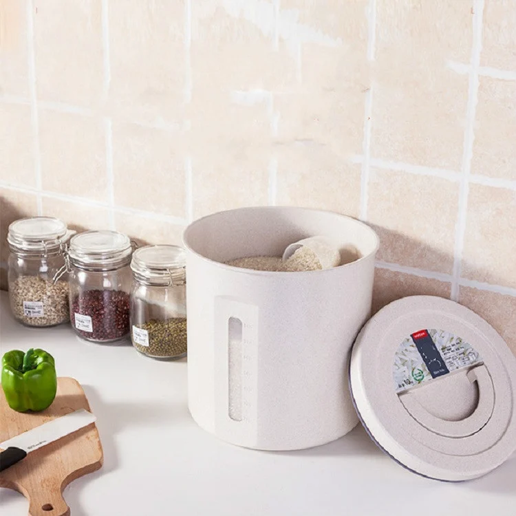 TBD064083402B_3.webp Household Rice Barrel Grain Fiber Moisture-proof Sealed Grain Multi-grain Storage Tank Tlour Box - Image 4