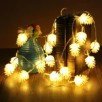20 LEDs Solar Powered Pine Cone Outdoor Energy Saving Holiday Wedding Decoration String Light Garden Landscape Lamp - Image 7