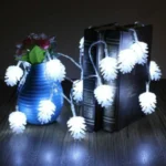 20 LEDs Solar Powered Pine Cone Outdoor Energy Saving Holiday Wedding Decoration String Light Garden Landscape Lamp - Image 8