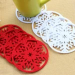 10 PCS Merry Christmas Decorations Snowflakes Cup Pad Non-woven Fabric Dinner Party Dish Tray Coffee Pads - Image 2