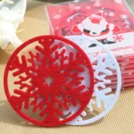 10 PCS Merry Christmas Decorations Snowflakes Cup Pad Non-woven Fabric Dinner Party Dish Tray Coffee Pads - Image 4